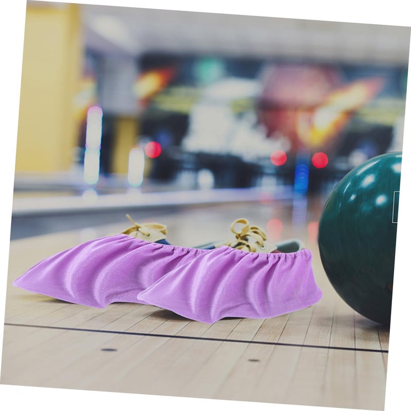 KOMBIUDA Bowling Shoe Covers for Women 2 Pairs Non-Slip Lint Material Indoor Shoe Protectors Elastic Fit Lightweight Washable Foot Covers for Bowling Practice and Sports Accessories - Image 4